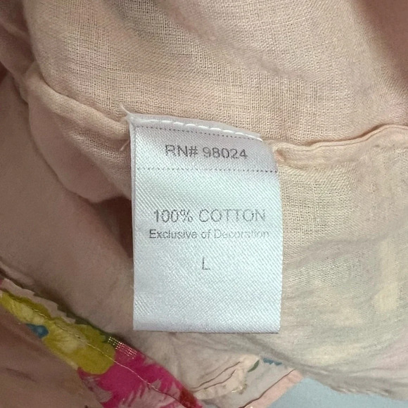 Love The Label Rosette Babydoll Top Floral Puff Sleeve L - Picture 7 of 8